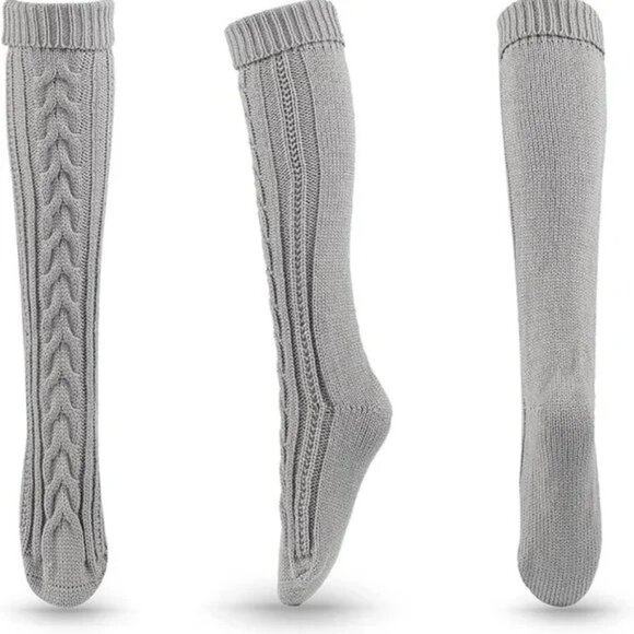 Warm cable knitted high socks - Picture 4 of 4